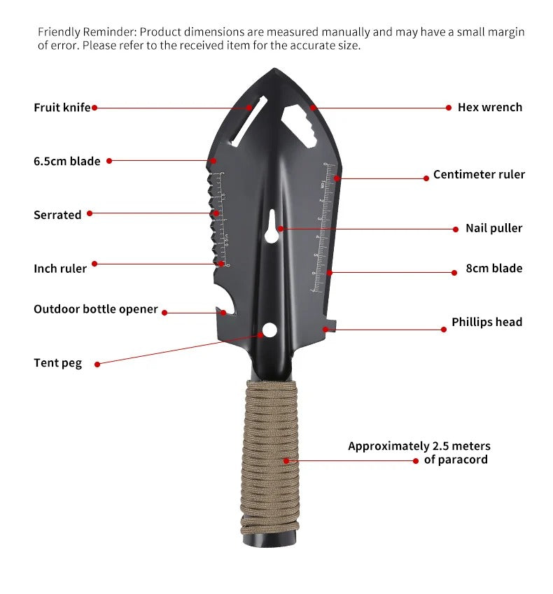 Multifunctional Camping Survival Shovel